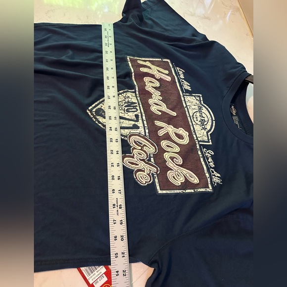 Hard Rock Cafe Honolulu Blue Short Sleeve T Shirt Men's Lg Embroidered NWT - Picture 8 of 11